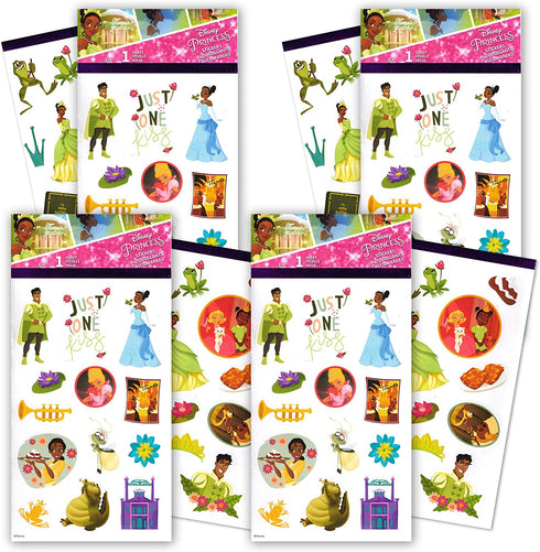 Disney Princess and The Frog Stickers 4 Pack ~ 100 Princess and The Frog Princess Stickers for Party Supplies Party Favors Birthdays and More (Disney Princess Stickers)