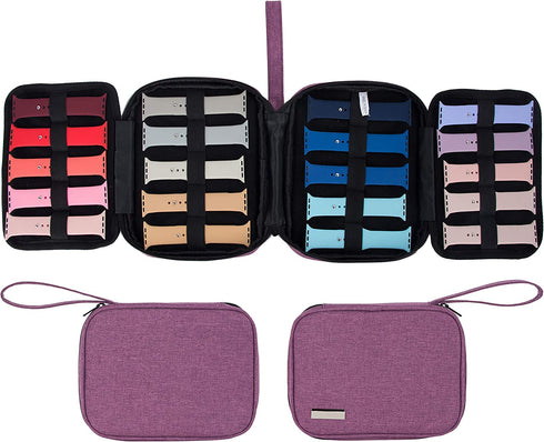 20 Watch Bands Storage Carrying Case Compatible with Watches,Expandable Watch Band Holder Stores 20 Watch Bands Fit for Most Sizes of Watch Straps,Organizer for Watch Bands, Bag Only (Purple)