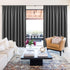 WONTEX 100% Grey Blackout Curtains for Bedroom 52 x 63 inch Length - Thermal Insulated, Noise Reducing, Sun Blocking Lined Rod Pocket Window Curtain Panels for Living Room, Set of 2 Winter Curtains
