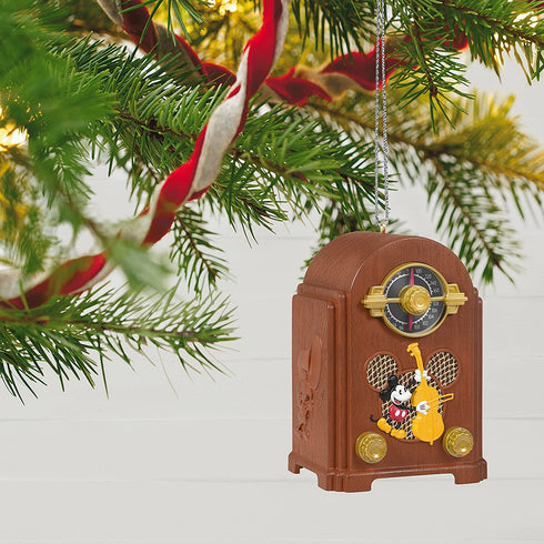 Hallmark Keepsake Christmas Ornament 2021, Mickey Mouse Vintage Radio, Musical with Light