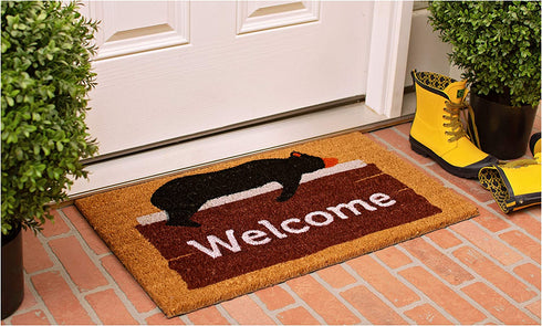 Calloway Mills 121271729 Lazy Bear Welcome Doormat, 17" x 29", Multicolor