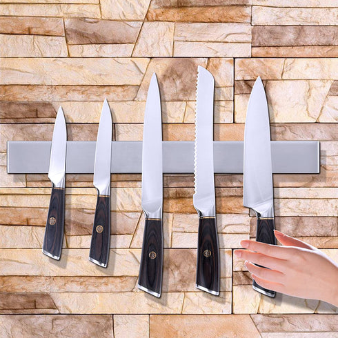 18 Inch Stainless Steel Magnetic Knife Bar Multi-Purpose Functionality Knife Holder Magnetic Knife Strip Magnetic Tool Organizer Home Organizer Easy Installation