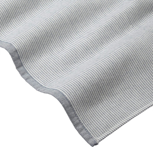 Amazon Brand Rivet Casual Striped 100% Cotton Bath Towel, Hand Towel, and Washcloth, Blue