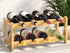 BAMEOS Wine Rack Free Standing 8 Bottle 2 Tier Bamboo Wine Racks Countertop Cabinet Wine Holder Wine Storage Shelf for Kitchen, Bar, Pantry, Wine Cellar, Basement, Countertop (16.85 L x 9.25W x 7H)