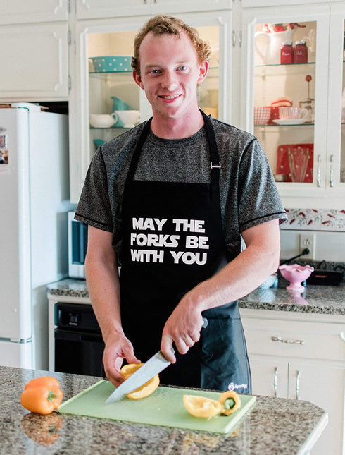 ApronMen, May the Fork BBQ Grill Adjustable Apron for Men, One Size