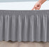 Biscaynebay Wrap Around Bed Skirts for Full & Full XL Beds with Short Drop of 12", Silver Grey Elastic Dust Ruffles Easy Fit Wrinkle Resistant Silky Luxurious Fabric Solid Machine Washable