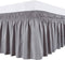 Biscaynebay Wrap Around Bed Skirts for Full & Full XL Beds with Short Drop of 12", Silver Grey Elastic Dust Ruffles Easy Fit Wrinkle Resistant Silky Luxurious Fabric Solid Machine Washable