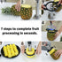 Newness Pineapple Corer and Slicer Tool, Durable Pineapple Core Remover with Upgraded Cutter & Reinforced Thicker Blade, Stainless Steel Kitchen Fruit Gadget for Diced Pineapple Rings, Black Handle