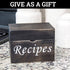 Black Recipe Box with Cards and Dividers - Wood Vintage Recipe Card Box with 100 4x6 Recipe Cards 12 Dividers and Conversion Chart Card - Gift Idea for Recipe Lovers