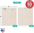 321Done Folding Recipe Cards (Set of 50) Folds to 3x5 from 6x5 - Rustic Kraft Tan Minimalist - Retro Vintage Luxury Double-Sided - Made in USA