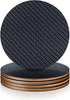 Modern Coasters for Drinks| Premium Carbon & Wood Coaster | Unique Geometric Design | Protects Wooden Table | Unique Gift in Luxury Gift Box (Carbon Round with Holder)