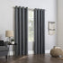 Sun Zero Brooks Burlap Weave Thermal Extreme 100% Blackout Grommet Curtain Panel, 52 in x 84 in, Navy/Denim Blue