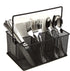 Mind Reader Storage Basket Organizer, Utensil Holder, Forks, Spoons, Knives, Napkins, Perfect for Desk Supplies, Pencil, Pens, Staples - 2 Pack, Black