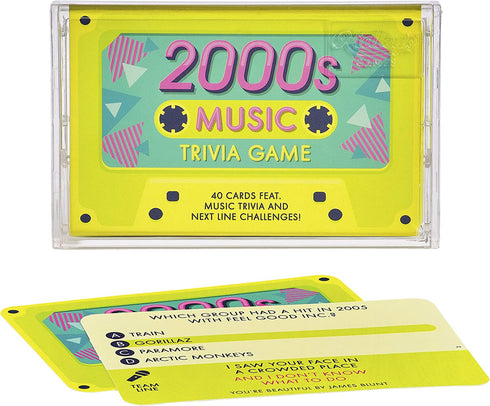 Ridley’s 2000s Music Trivia Card Game – Quiz Game for Adults and Kids – 2+ Players – Includes 40 Cards with Unique Questions – Fun Family Game – Makes a Great Gift