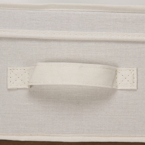 Household Essentials 115 Storage Box with Lid and Handle | Natural Beige Canvas | Jumbo