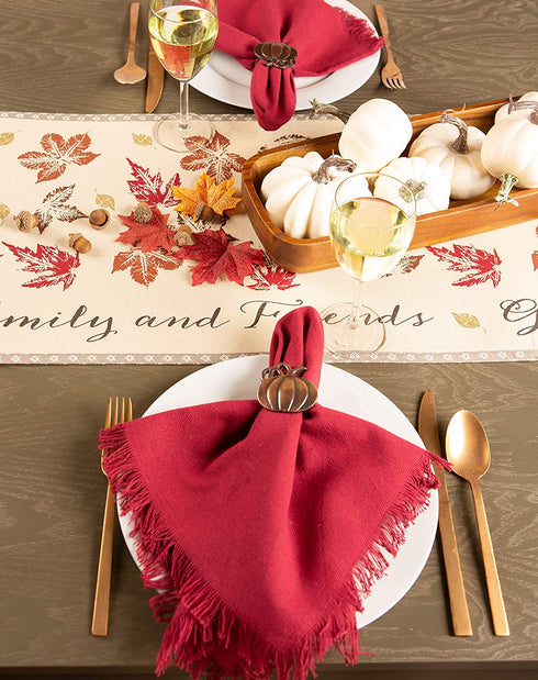 DII Fall Basics Collection Tabletop, Reversible Table Runner, 14x72, Gather Together Print