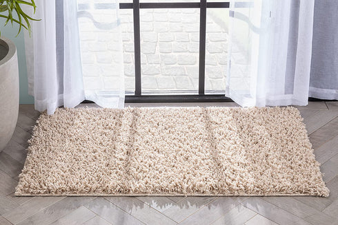 Well Woven Elle Basics | Emerson Shag Beige | Textured Mat Rug 2x4 (2'3" x 3'11")