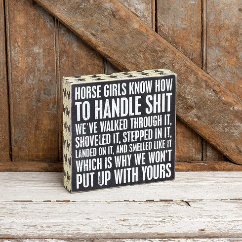 Primitives by Kathy Box Sign, Horse Girls (31184)