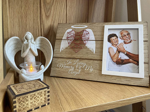 OakiWay Memorial Gifts Angel Figurines Tealight Candle Holder, Sympathy Gifts for Loss of Loved One, W/ Flickering Led Candle, Bereavement, Grief, Funeral, Remembrance, Memory Home Decorations