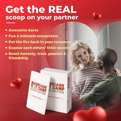 Marriage Boot Camp Home Edition - The Ultimate in Couples Games from The Hit WE tv Series - Conversation Cards in 6 Categories - Date Night Box Card Game - Fun and Unique Couples Gifts