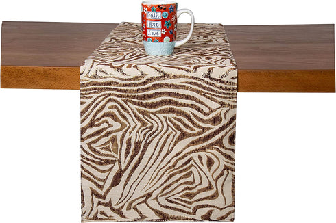 Zebra Home Dining Table Runners for Kitchen Table(Gold, 14"X72"/1PC)
