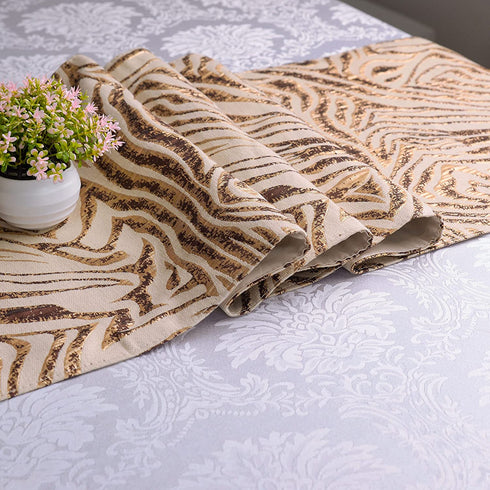 Zebra Home Dining Table Runners for Kitchen Table(Gold, 14"X72"/1PC)