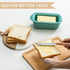FE Butter Dish, 10 oz Ceramic Butter Keeper with Water Line, French Butter Dish with Lid for Countertop (Mint green)