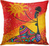 Emvency Set of 4 Throw Pillow Covers Modern Artistic Red and Orange Oil Painting Couple Dancing African Ethnic Tribe Decorative Pillow Cases Home Decor Standard Square 18x18 Inches Pillowcases