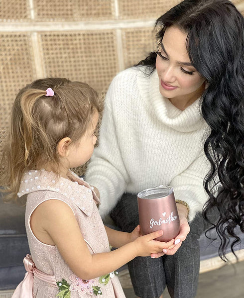 Lovely Godmother Gifts From Godchild 12oz Wine Glass Tumbler Godparent Proposal Announcement Gift Idea Perfect Baptism Keepsake Coffee Mug