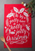 DII Christmas Fun Collection Printed Dishtowel Set, 18x28, Printed Holly, 3 Piece