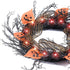 BOMMETER 22 inch Pre-Lit Halloween Deco Mesh Wreath with Timer, Lighted Front Door Wreath with 20 Warm LED Light, for Home Wall Hanging Halloween Décor (Brown)
