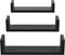 GREENDEW Wall Mounted Floating Shelves Set of 3, Modern Display Hanging Shelves, Wood Storage Shelves for Room, Kitchen, Office, Home Decor (Black)