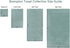 Classic Turkish Towels - 6 Pack Ribbed Wash Cloths for Your Body and Face -100% Cotton, Soft, Absorbent and Quick Dry Face Wash Towels (Spa Green, 13 x 13 Inches)