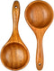 Aemygo 2 Pack Bath Salt Wood Scoops, 9 Inch Multipurpose Wooden Kitchen Scoop Ladle with Long Handle, Water Wooden Scoop for Cooking Bath Salt Rice Beans Soup Flour, Gift for Christmas Birthdays