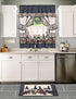 Achim Home Furnishings Chateau Window Curtain Cottage Set, 57 inch x 36 inch, Navy, 57 X 36