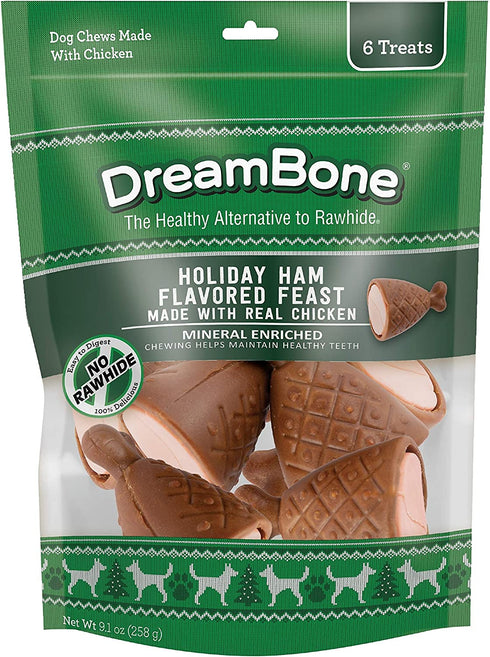 DreamBone Holiday Rawhide-Free Collection, Treat Your Dog to a Chew Made with Real Meat and Vegetables -Chicken