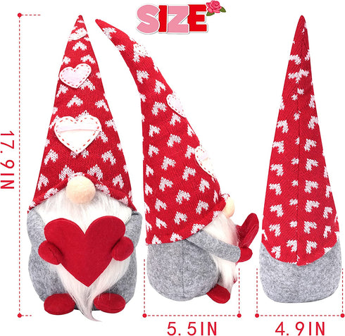 2 Pcs - 18 Inch - Valentine's Day Gnome Plush Dolls Decorations ,Valentines Gnome Decor,Home Table Gnome Ornaments,Valentines Day Gifts for Women