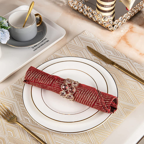 Feyarl Set of 8pcs Crystal Napkin Rings Sparkly Beads Table Dinner Napkin Holders for Wedding Centerpieces Family Special Festival Decoration