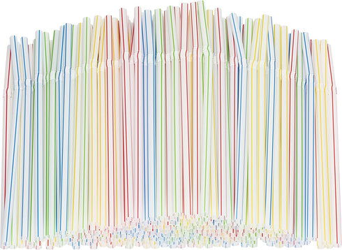 Flexible Plastic Straws Colored BPA-Free Disposable Bendy Straw 8" Long (400 Pack, Colorful)