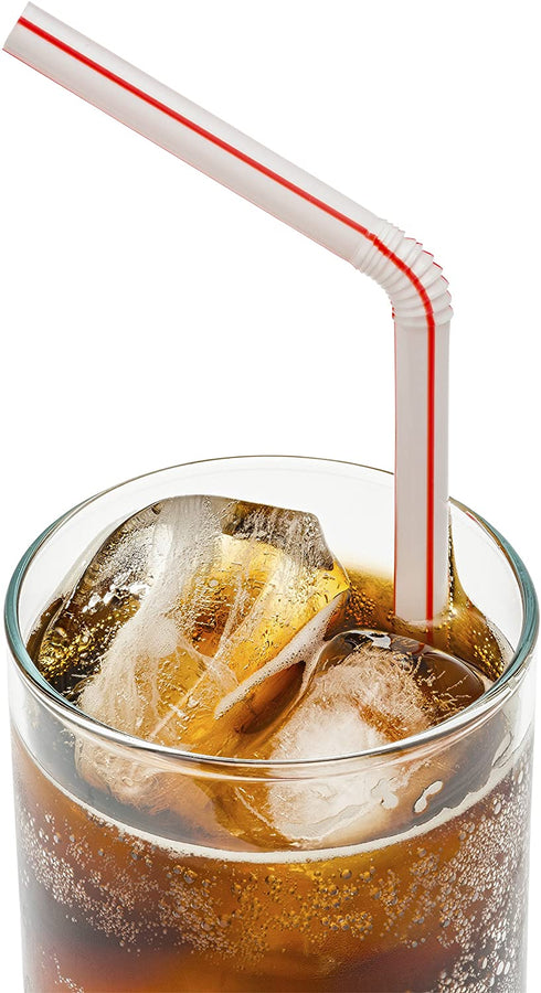 Flexible Plastic Straws Colored BPA-Free Disposable Bendy Straw 8" Long (400 Pack, Colorful)