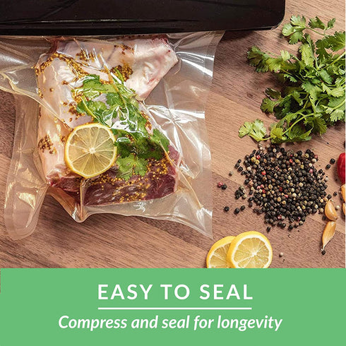 Nutri Lock Vacuum Sealer Bags - Set of 2 11x50 Inch BPA-Free Rolls - Vac Seal for Sous Vide & Meal Prep - Compatible with Foodsaver, Commercial Grade Bag