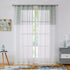 Central Park Sage Green White Stripe Sheer Color Block Window Curtain Panel Pairs Linen Drape Treatment for Bedroom Living Room Farmhouse 95 inches Long with Rod Pocket,2 Panel Rustic Living Panels