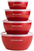KitchenAid Classic Prep Bowls with Lids, Set of 4, Empire Red