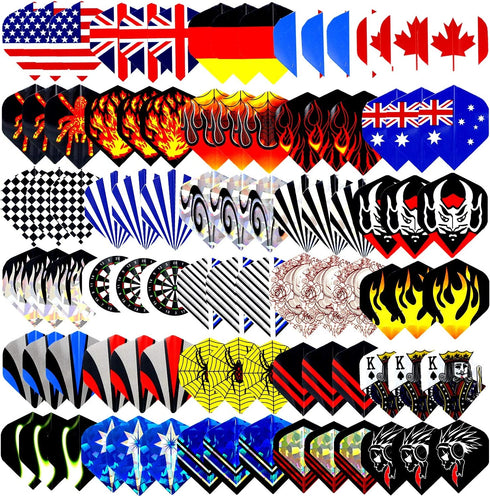ROOBEEO Dart Flights 30 Sets 90 Pcs PET Laser Standard Dart Flights Durable Dart Flights for Soft Tip Darts and Steel Tip Darts Perfect Replacement Accessories for Dart Games