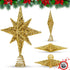 8 Inch Bethlehem Glitter Gold Star Christmas Tree Topper | Christmas Tree Toppers | Christmas Star Tree Topper | Rustic Tree Toppers Christmas Decorations | Christmas Tree Topper Star For 3-6 ft Trees