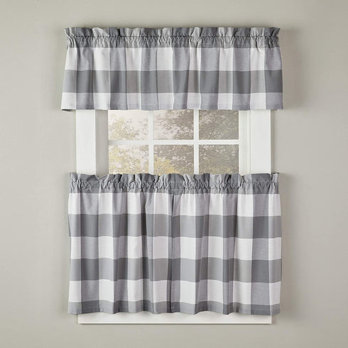 SKL HOME by Saturday Knight Ltd. Grandin Valance, Gray/White, 58x13