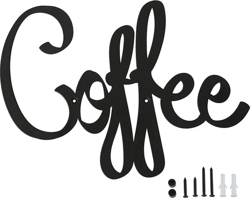 Way Of Hearts - Metal Coffee Signs For Coffee Bar Sign - Black 9.45" X 6.9" Kitchen Wall Decor - Includes Gift Box & Screws - Coffee Station Decoration