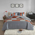 Comfort Spaces Quilt Set Trendy Casual Fun, Vibrant Color Design, Hypoallergenic All Season, Lightweight Coverlet Bedspread Cozy Kids Bedding & Sham Twin/Twin XL Pierre Grey Orange Stripe 2 Piece