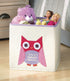 Whitmor Kids Canvas Collapsible Cube-10 x 10 x 10 inches, Pink, Owl Collection