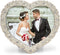 MIMOSA MOMENTS Heart shaped Jewel Picture Frame with Rhinestones (Silver, 5x5)